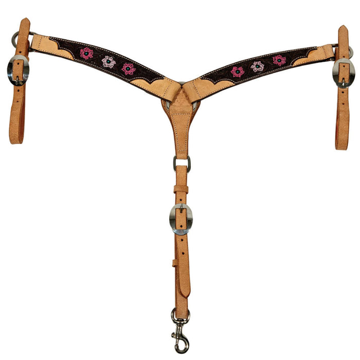 Pink Flower Pony Breast Collar
