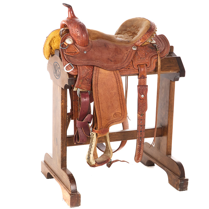 Used 14.5in Acorn Tooled Barrel Saddle