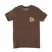 Mens Brown Tooled Leather Short Sleeve Tee