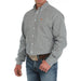 Mens White Geometric Print Classic Fit Long Sleeve Button Down Shirt