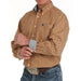 Mens Orange Print Classic Fit Long Sleeve Button Down Shirt