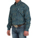 Mens Blue Paisley Print Classic Fit Long Sleeve Button Down Shirt