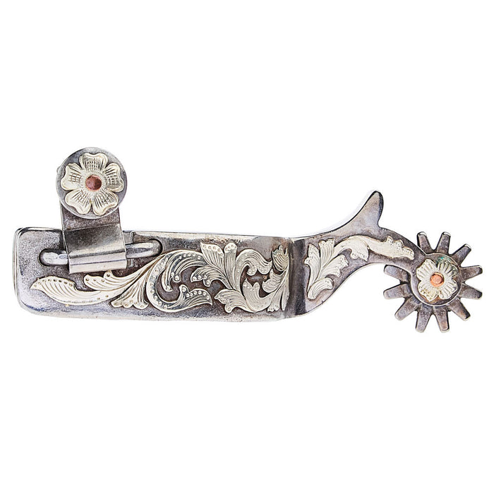 Ladies 1in Floral Trim and Copper Dot Spurs