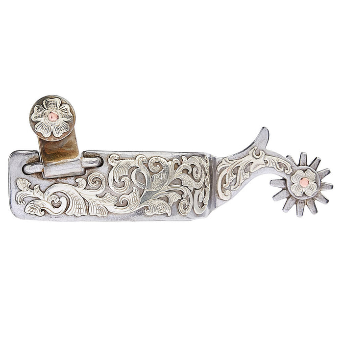 Men's 1 1/4in Floral Trim and Copper Dot Spurs