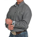 Mens Grey Geo Print Long Sleeve Button Down Shirt
