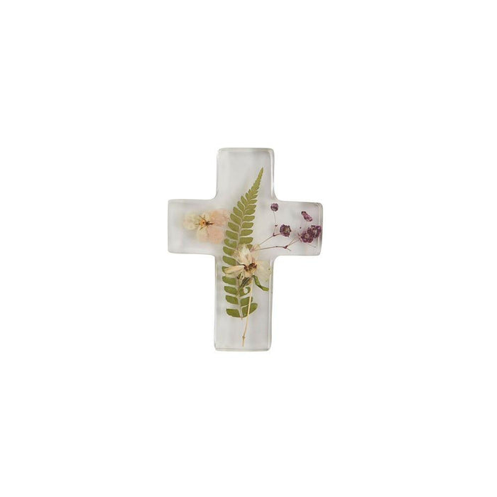 Dried Flower And Fern Cross