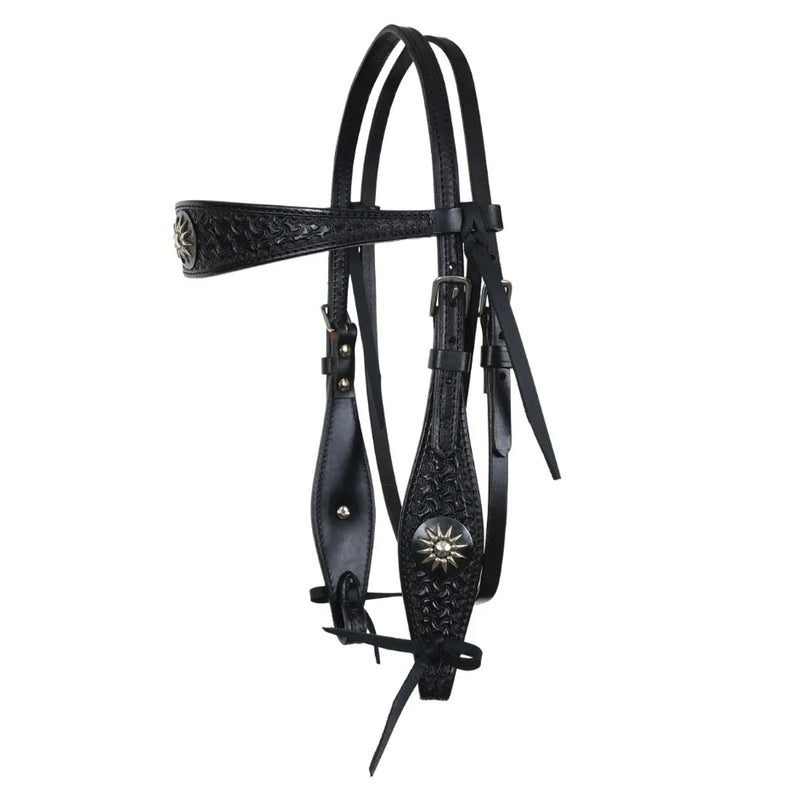 Dark Rider Shaped Spider Browband Headstall