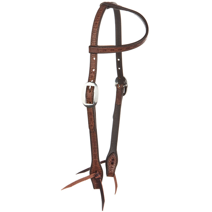 Medium Oil Brick Tooling 5/8 inch Single Ear Headstall