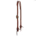 Heavy Oil Harness Leather Oval Silver Bar Buckle Slit Ear Headstall