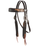 Black Overlay Tooled Combo Browband Headstall