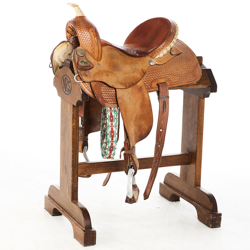 Used 15in Basket Stamp Barrel Saddle