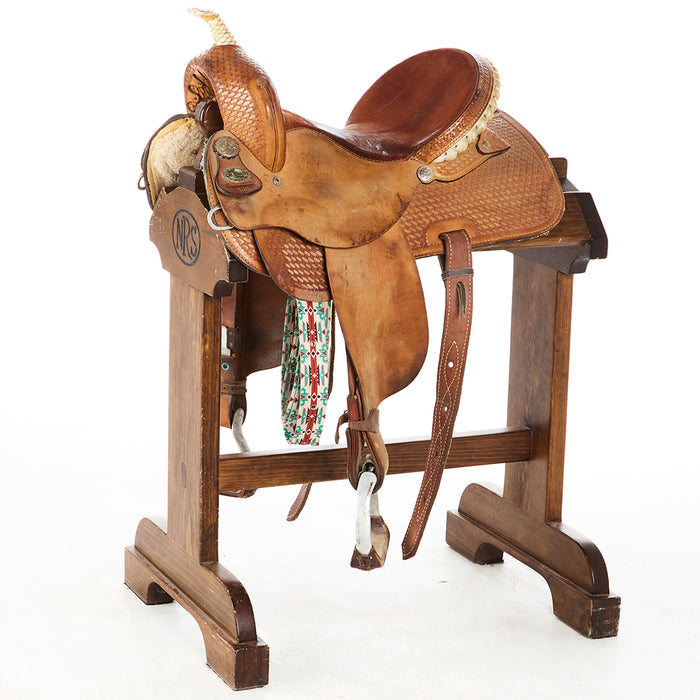 Used 15in Basket Stamp Barrel Saddle