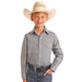 Boys Turquoise Geo Print Long Sleeve Snap Shirt