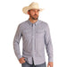 Mens White Geo Print Tek Long Sleeve Shirt
