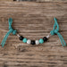 Turquoise Snow Leopard Silicone Beaded Curb Strap
