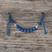 Blue Crackle Silicone Beaded Curb Strap