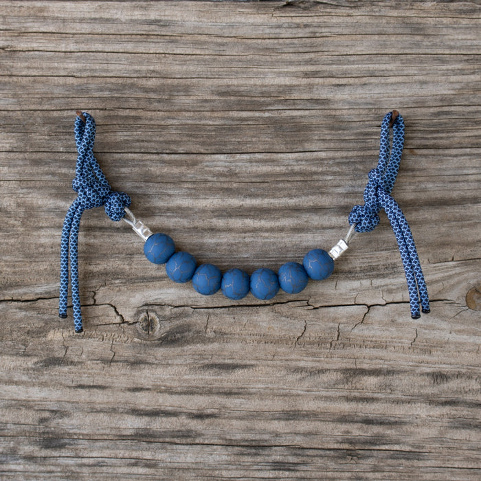 Blue Crackle Silicone Beaded Curb Strap