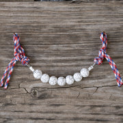 White Crackle Independence Silicone Beaded Curb Strap