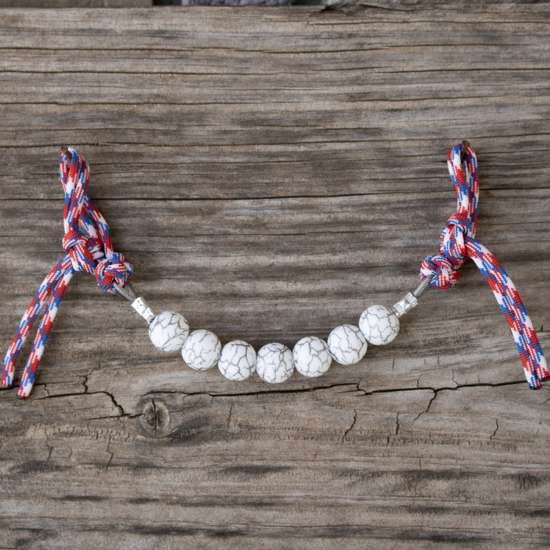 White Crackle Independence Silicone Beaded Curb Strap