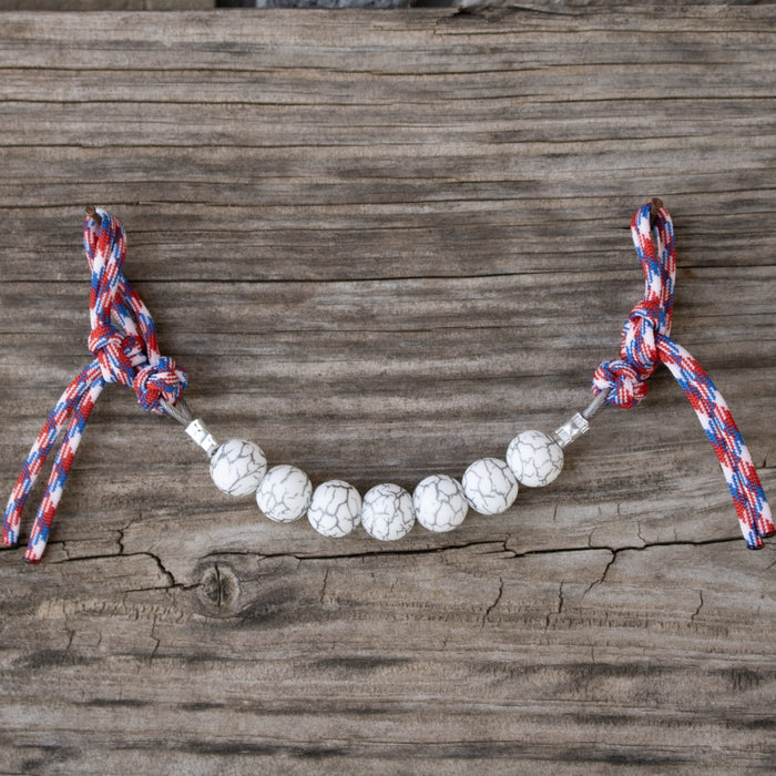 White Crackle Independence Silicone Beaded Curb Strap