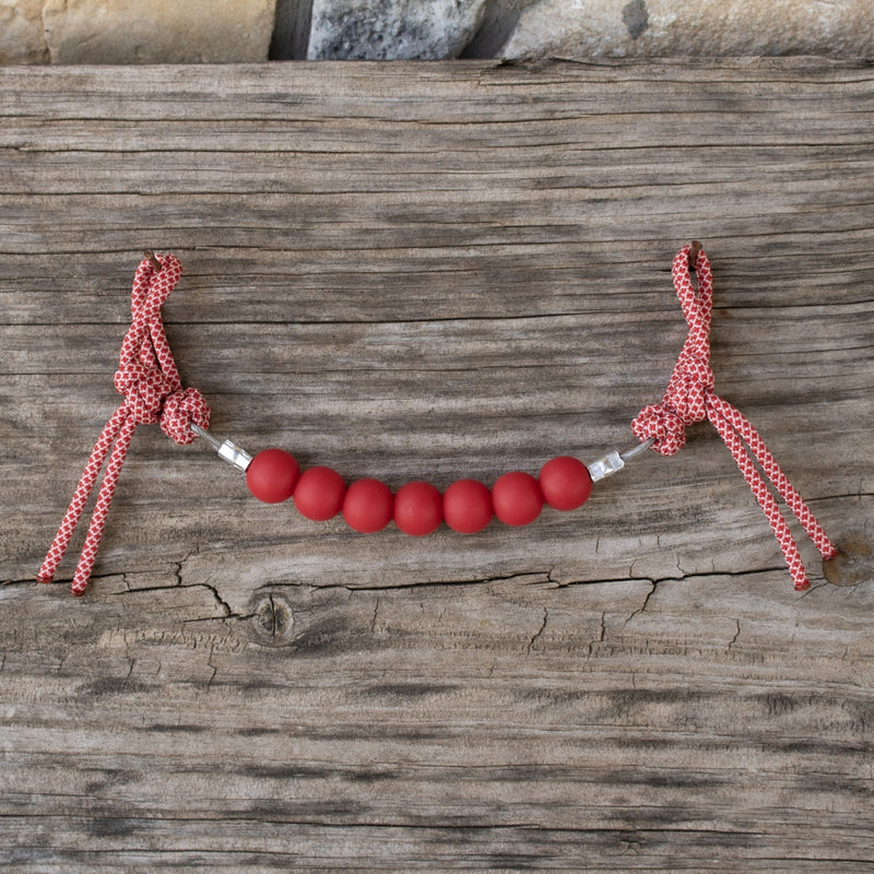 Solid Red Silicone Beaded Curb Strap