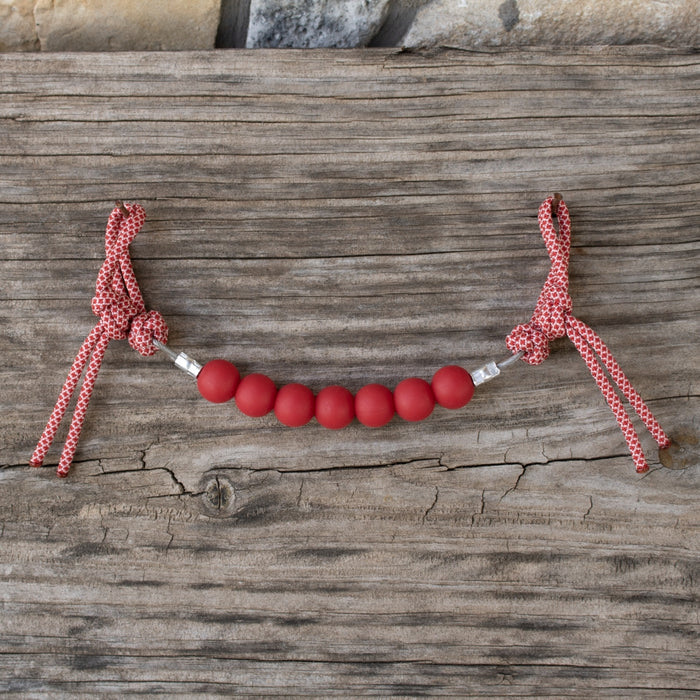 Solid Red Silicone Beaded Curb Strap