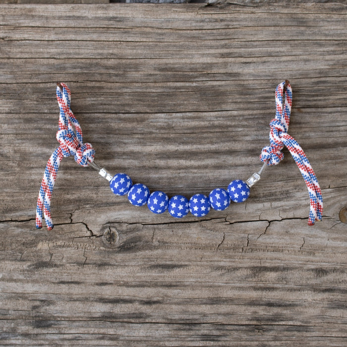 Blue Stars Silicone Beaded Curb Strap