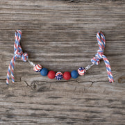 4th of July Red Blue Silicone Beaded Curb Strap