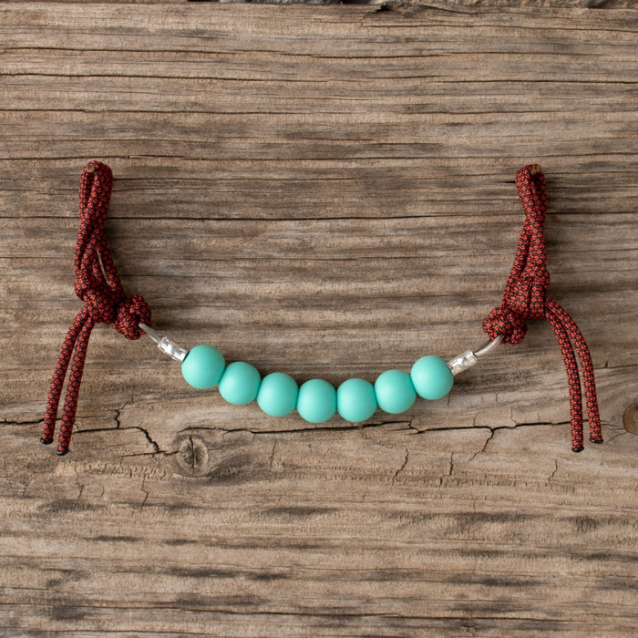 Turquoise Red Diamond Silicone Beaded Curb Strap