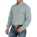 Mens Cream Geo Print Long Sleeve Button Down Shirt