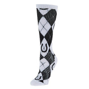 Argyle Black/White Performance Crew Socks