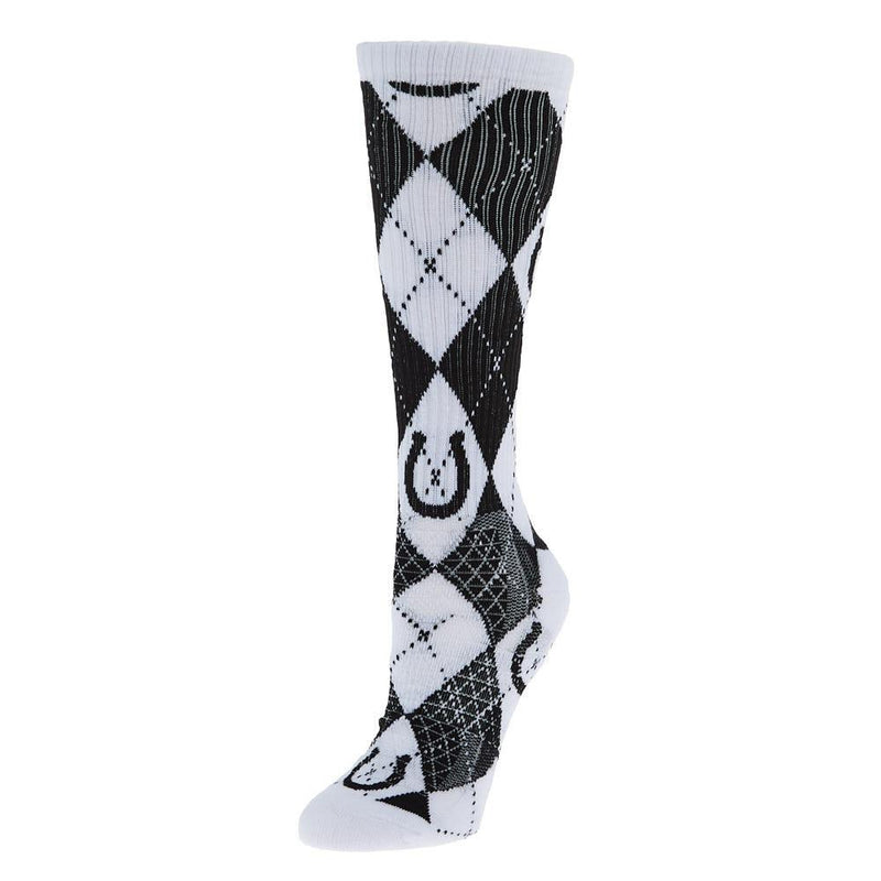 Argyle Black/White Performance Crew Socks
