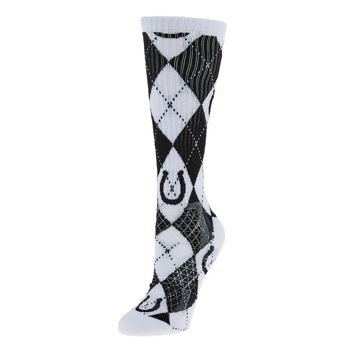 Argyle Black/White Performance Crew Socks