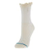 Ladies Ruffle White ButterBlend Quarter Sock