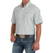 Mens Green Print Classic Fit Short Sleeve Button Down Shirt