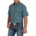 Mens Blue Plaid Print Short Sleeve Button Down Shirt