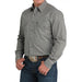Mens White Stripe Modern Fit Long Sleeve Snap Shirt