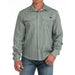 Mens Arena Flex Olive Green Print Long Sleeve Button Down Shirt