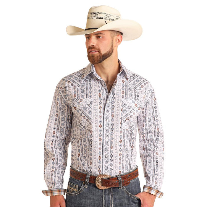 Mens Blue Aztec Wallpaper Shirt