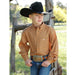 Boys Arena Flex Orange Print Long Sleeve Button Down Shirt