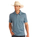 Mens Aqua Geo Print Polo
