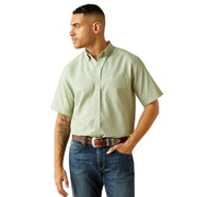 Mens White Wrinkle Free Aqua Classic Shirt