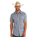 Mens Powder Blue Short Sleeve Snap Shirt