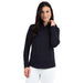 Womens Black Essential Long Sleeve Zip Mock Top
