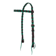 Browband Green Colored Lace Headstall
