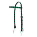 Browband Green Colored Lace Headstall