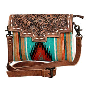 Hand Tooled Saddle Blanket Crossbody