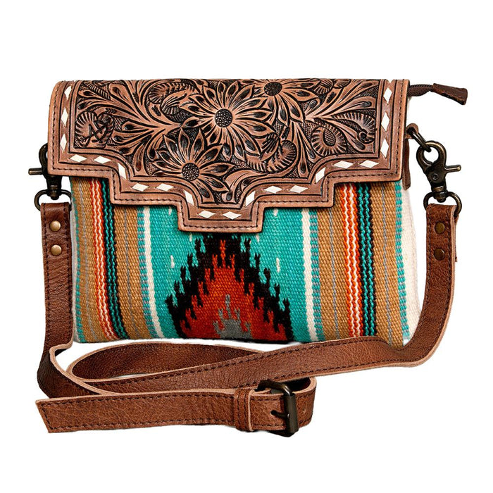 Hand Tooled Saddle Blanket Crossbody