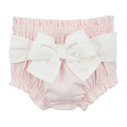Girls White Bow Diaper Cover