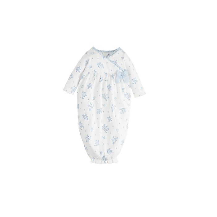 Girls White Ditsy Floral Gown